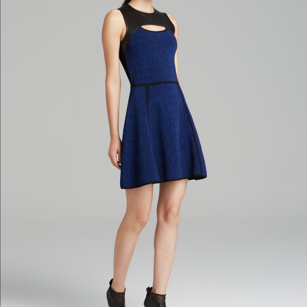 Cut25 Yigal Azrouël blue black dress leather